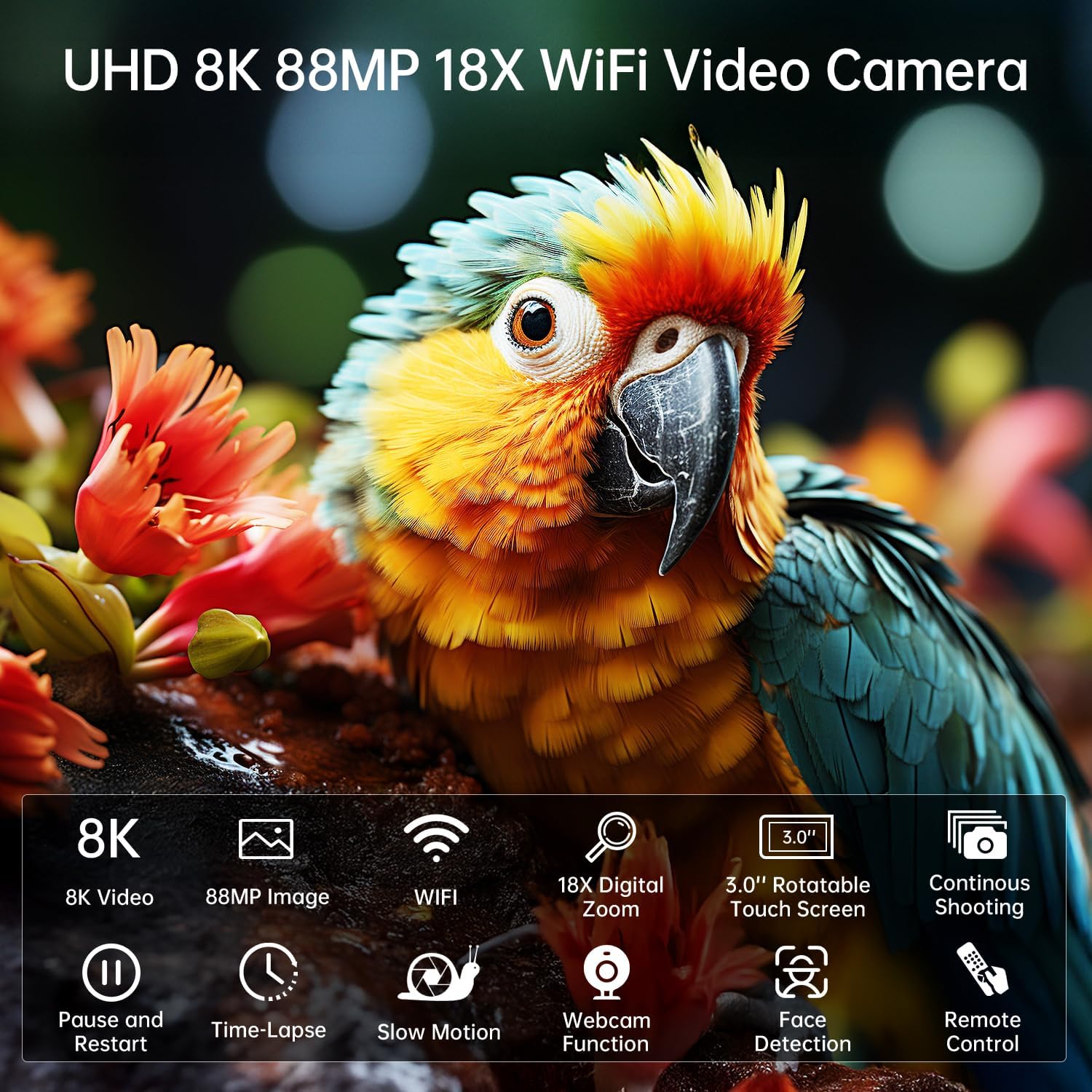 8K UHD WiFi Vlogging Camera