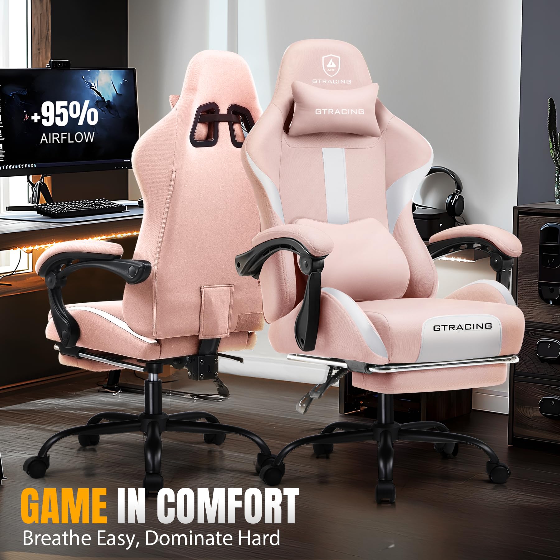 GTPLAYER Gaming Chair with Foot Rest
