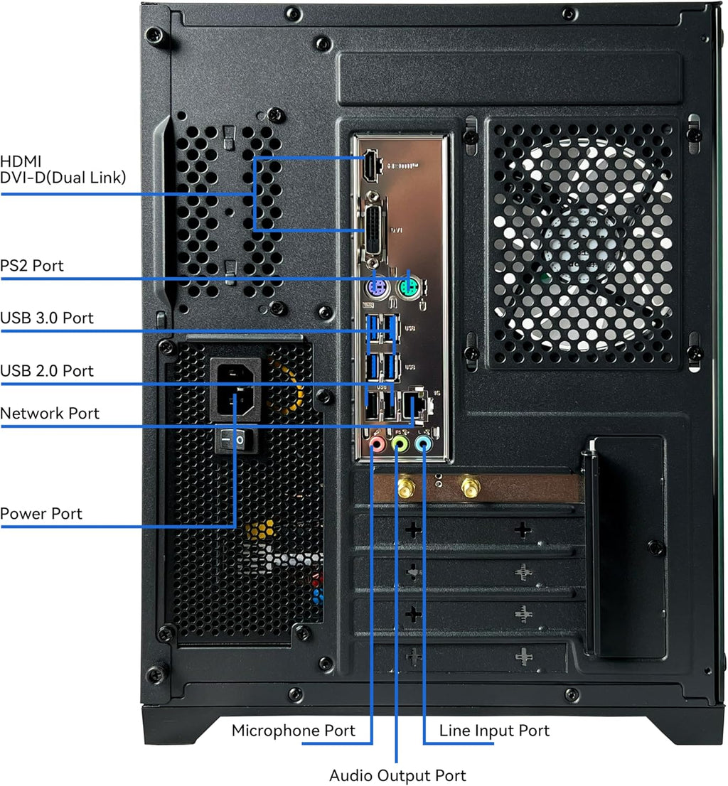 YAWYORE Gaming PC Desktop AMD Ryzen 5