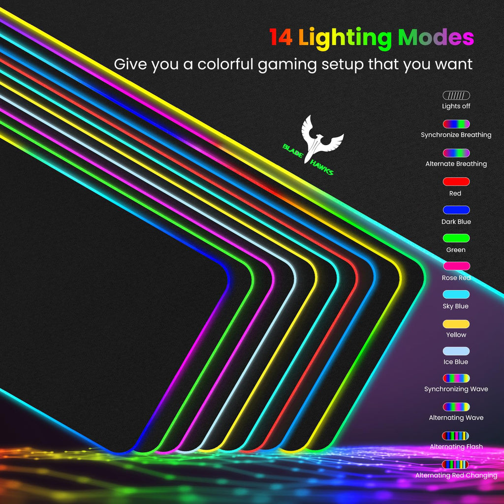 BladeHawks Extra Large RGB Gaming Mouse Pad