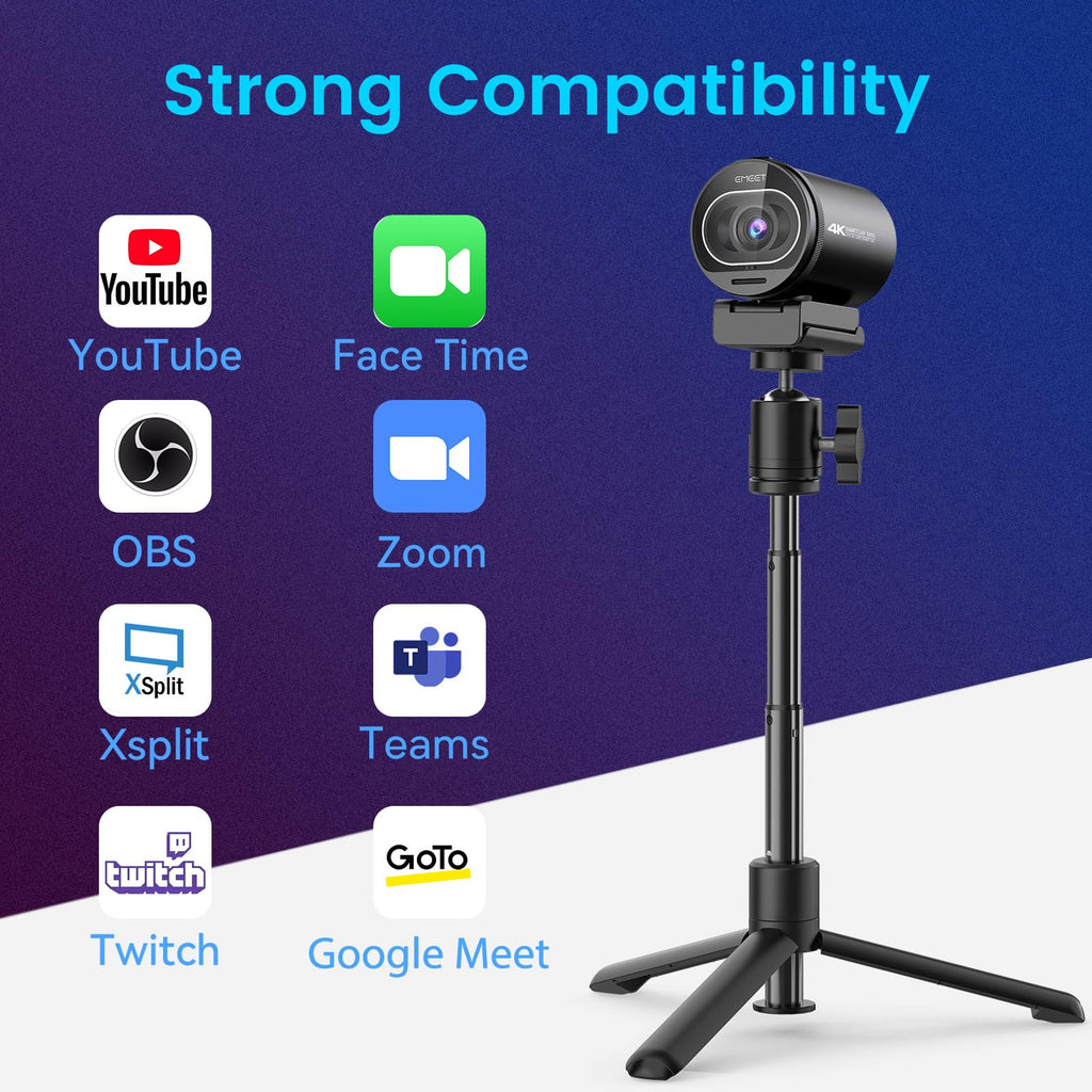 EMEET S600 4K Webcam for Streaming