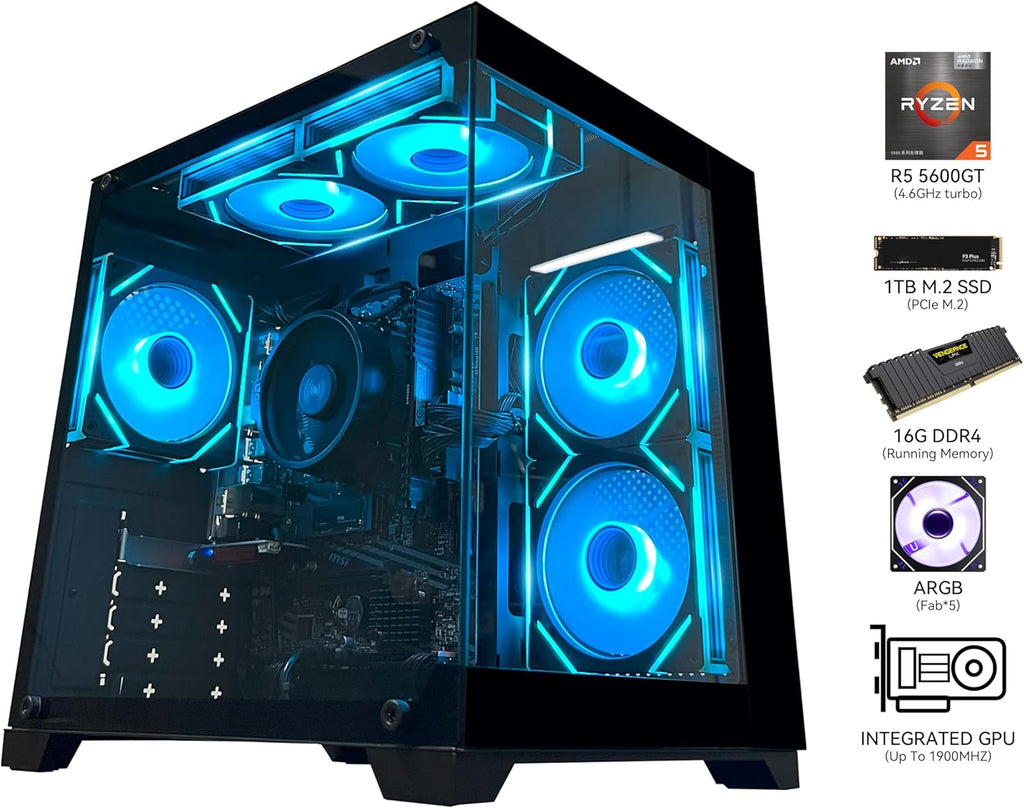 YAWYORE Gaming PC Desktop AMD Ryzen 5