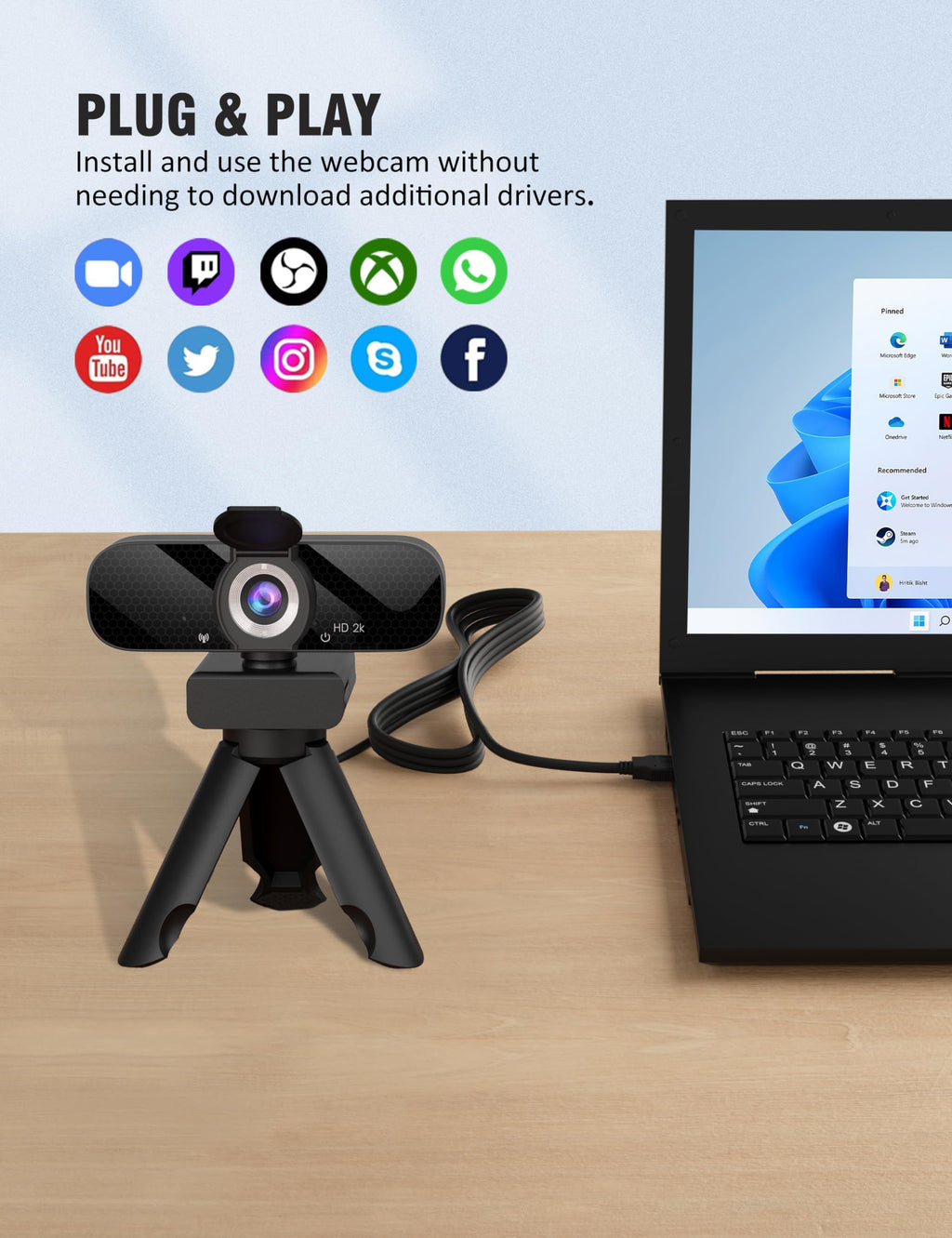 Tewiky Full HD Webcam with Microphone