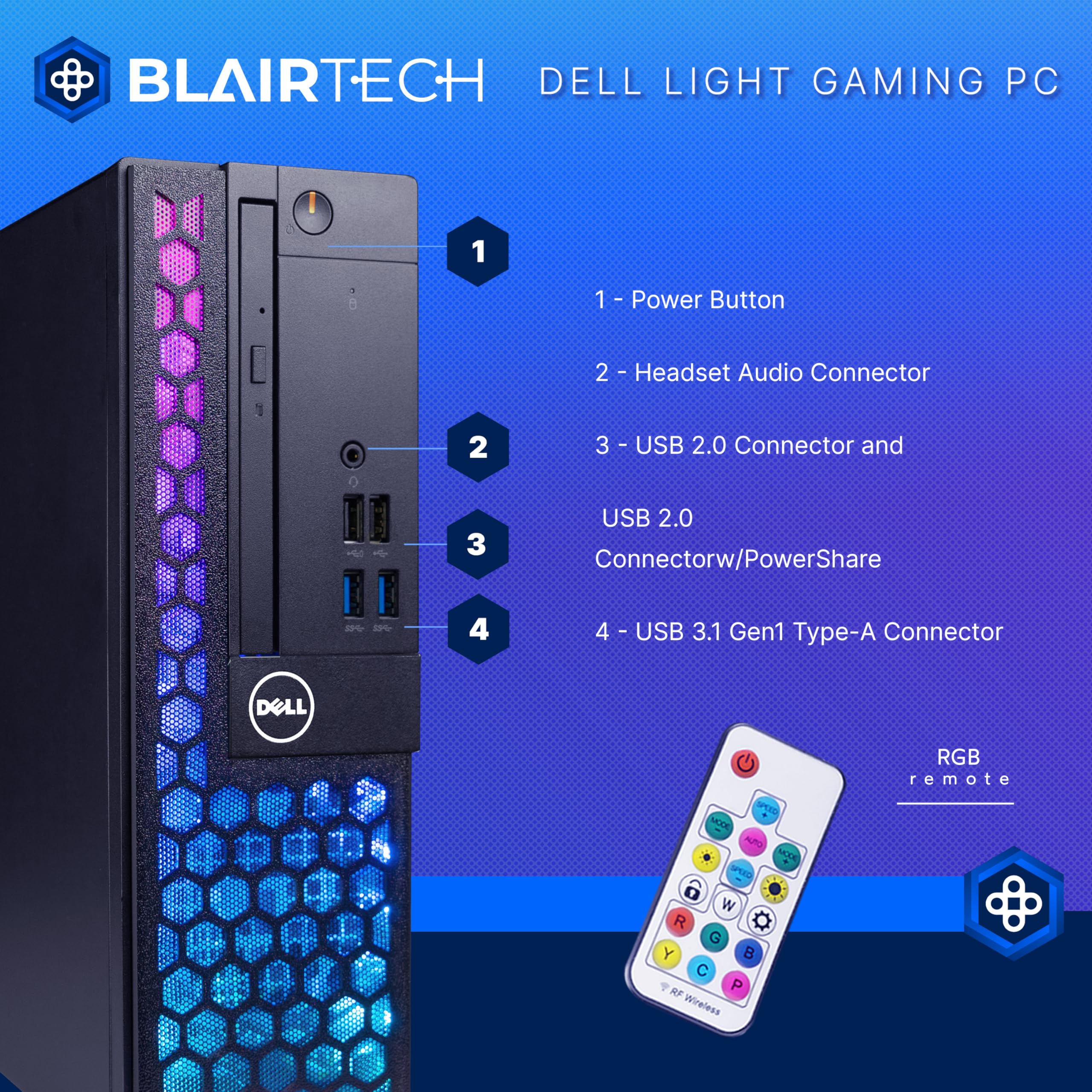 Dell RGB Light Gaming PC Bundle (Renewed)